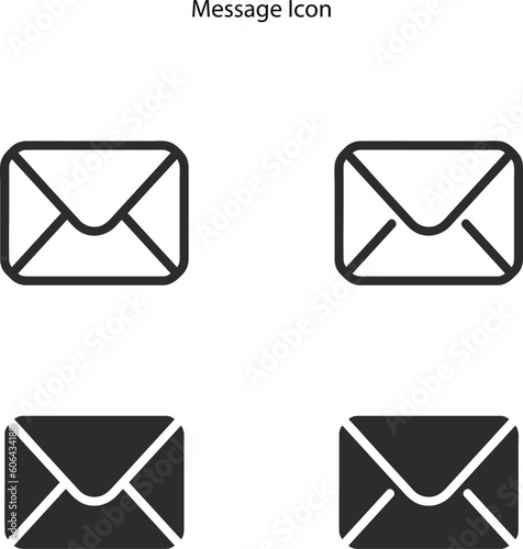 Email Envelope Icon. Message envelope line icon isolated on white background for apps and websites. Mail message signs. 