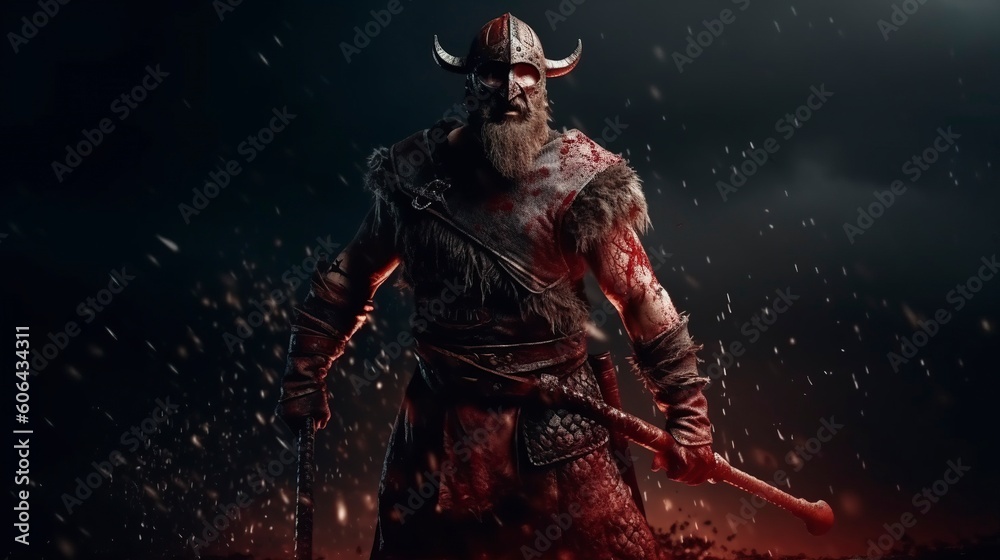 Viking Warrior, Generative AI, Illustration Viking Warrior, Generative AI, Illustration