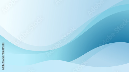Blue abstract wave background presentation template	
