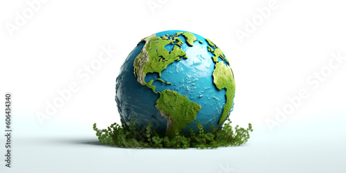 Earth globes isolated on white background. world map green planet Earth Day or environment day Concept and ecology and environment sustainable concept.