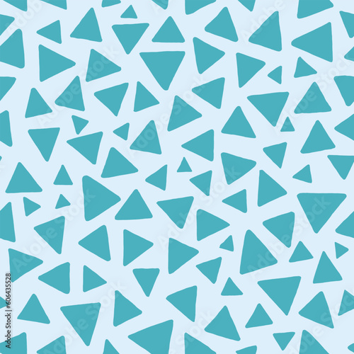 Seamless pattern of triangles. Geometric colorful repeat.