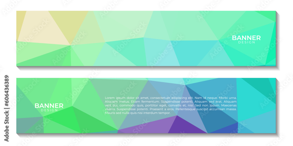 set of banners. abstract colorful geometric background with triangles
