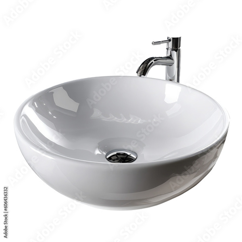 elegant wash basin isolated on white