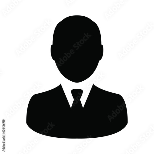 Man profile avatar icon. Male user face silhoutte or symbol.