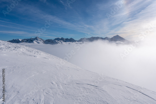 Winter snow covered mountain peaks in Europe. Great place for winter sports © Martin