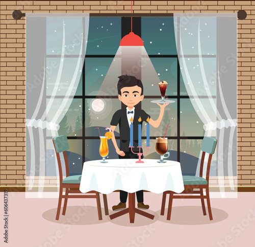 Elevate Your Restaurant Experience with Vector Resources for Waiter Table Service