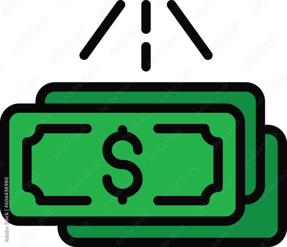 Laundry money new cash icon. Outline Laundry money new cash vector icon for web design isolated on white background color flat Laundry money new cash icon. Outline Laundry money new cash vector icon for web design isolated on white background color flat