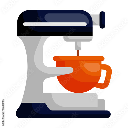 Bakery dough mixer concept, Top Chef Stand Steel Stainless Cake Mixing vector color icon design, Bakery and Baked Good symbol Culinary and Kitchen Education sign Recipe development stock illustration