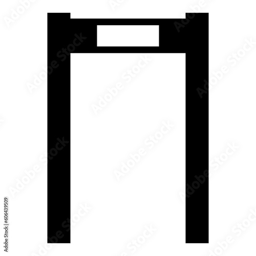 Metal detector arch airport frame control concept scanner security safety technology arched icon black color vector illustration image flat style
