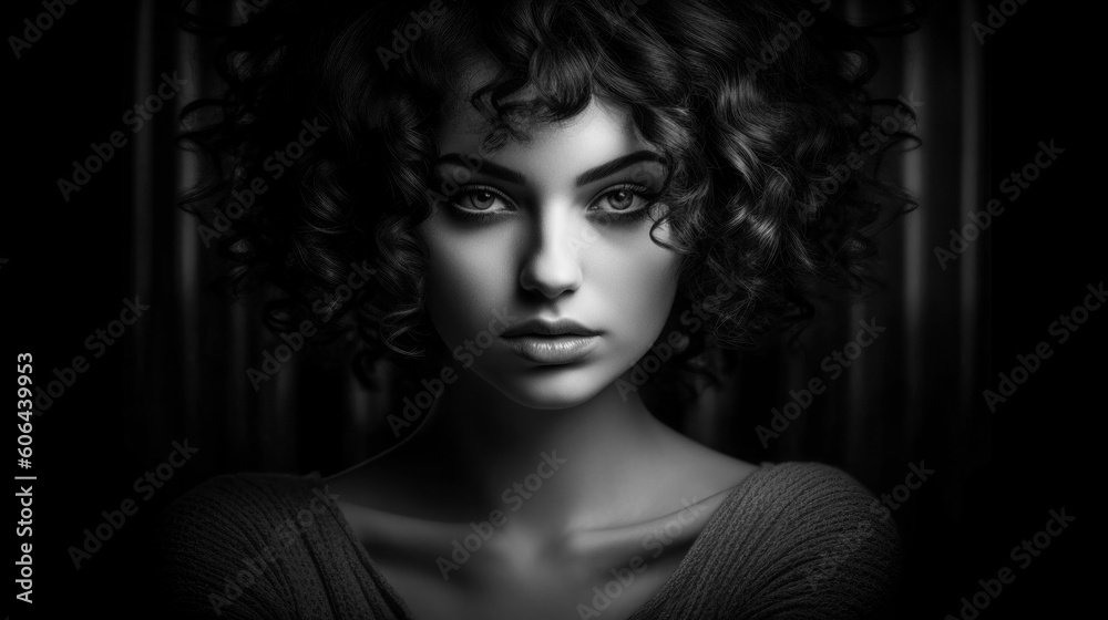 Very Pretty Woman Portrait in extreme LowKey Style Digital Art Generative AI KI Cover Magazin Bachground Very Pretty Woman Portrait in extreme LowKey Style Digital Art Generative AI KI Cover Magazin Bachground