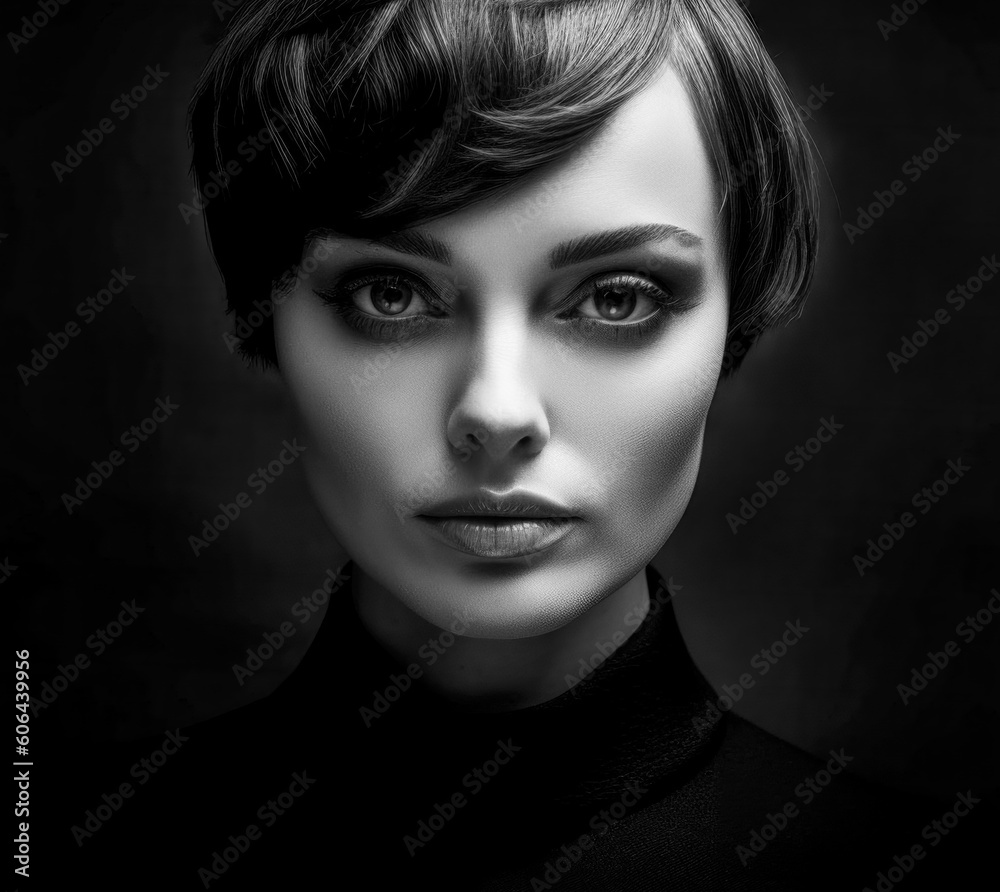 Very Pretty Woman Portrait in extreme LowKey Style Digital Art Generative AI KI Cover Magazin Bachground Very Pretty Woman Portrait in extreme LowKey Style Digital Art Generative AI KI Cover Magazin Bachground