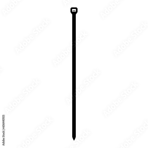 Cable tie zip building material icon black color vector illustration image flat style