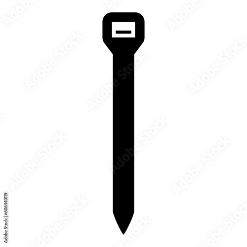 Cable tie zip building material icon black color vector illustration image flat style