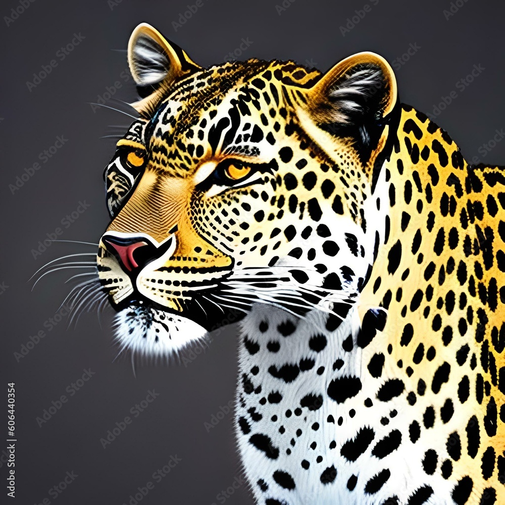 Leopard illustration design generative ai Leopard illustration design generative ai