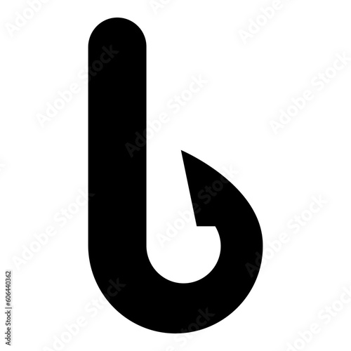 Hook icon black color vector illustration image flat style