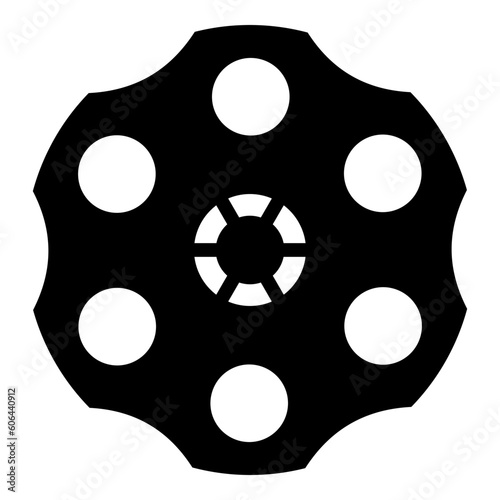 The drum of the revolver icon black color vector illustration image flat style