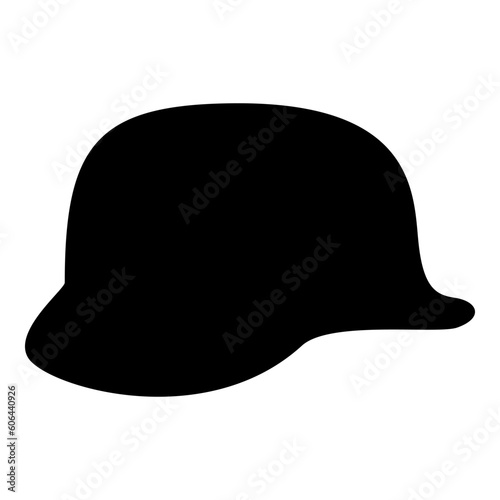 German helmet of World War two 2 stahlhelm ww2 icon black color vector illustration image flat style