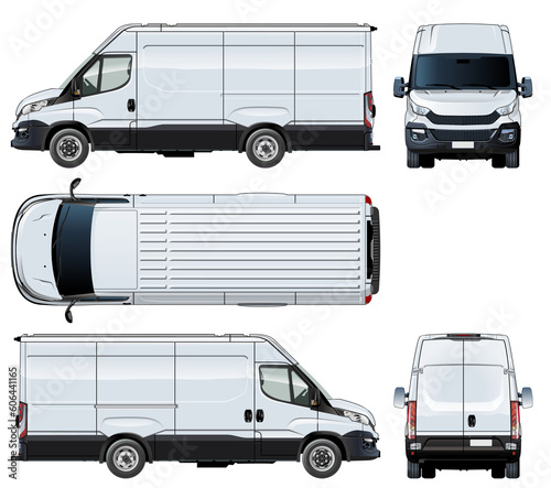 Van template isolated on transparebcy background PNG format
