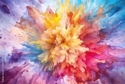 An artist blends watercolors to create an explosive mix of inspiration. (Generative AI)