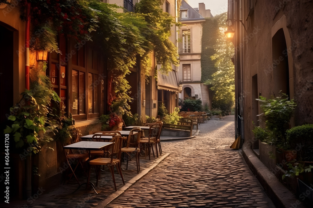 charming european streets ai generated art Generative AI