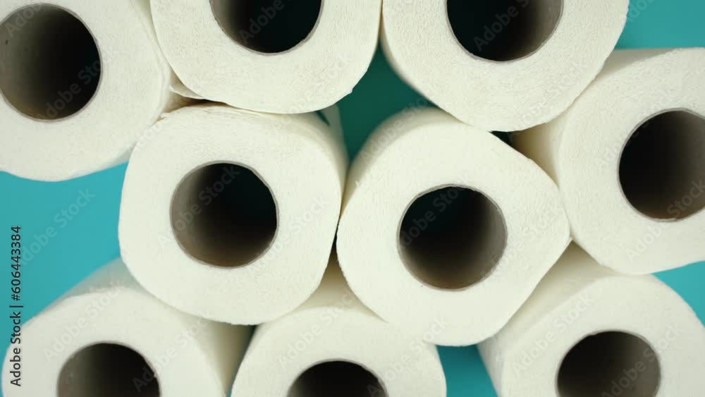 Toilet paper rolls on blue background Toilet paper rolls on blue background