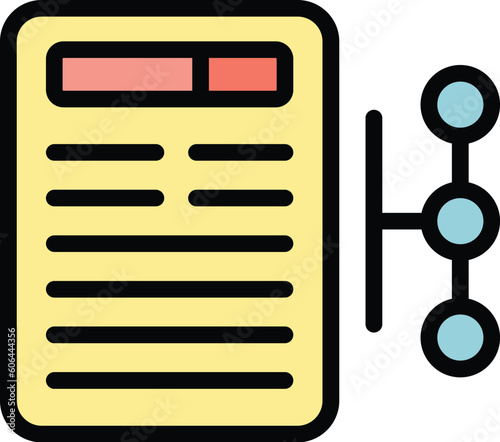 Plan realization icon. Outline Plan realization vector icon for web design isolated on white background color flat