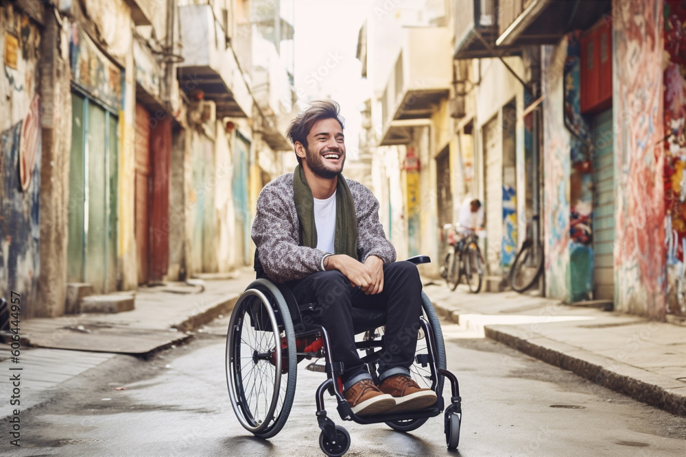 Obraz premium Life with a disability concept. Generative AI 