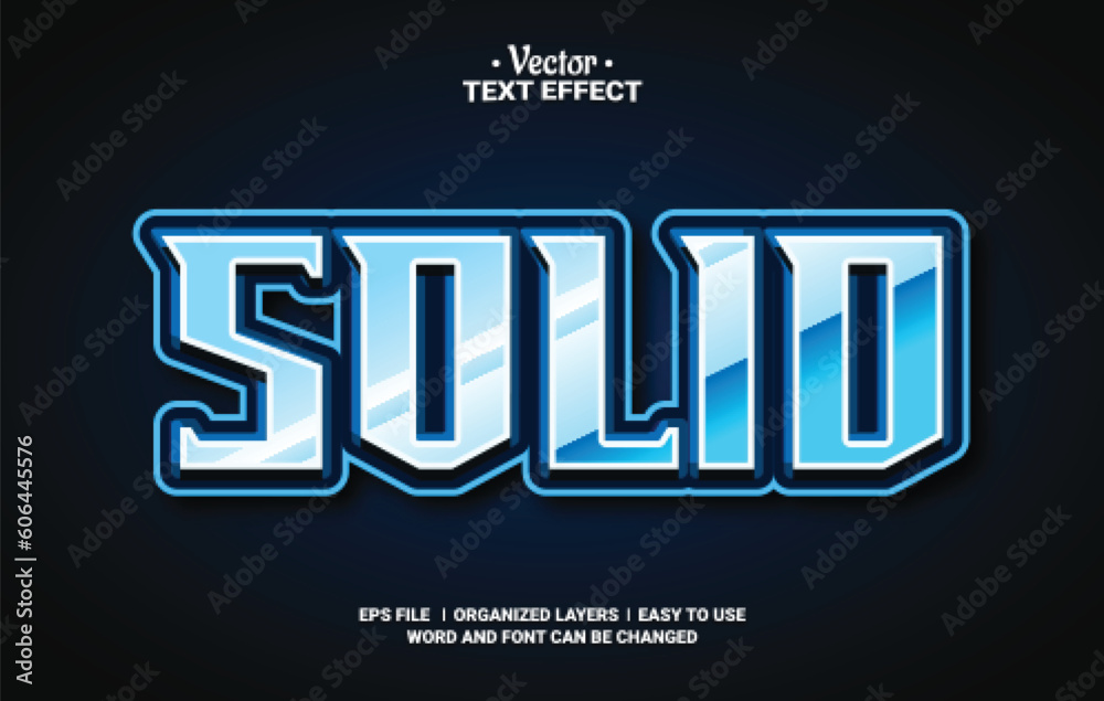 Glossy Solid Editable Vector Text Effect. Glossy Solid Editable Vector Text Effect.