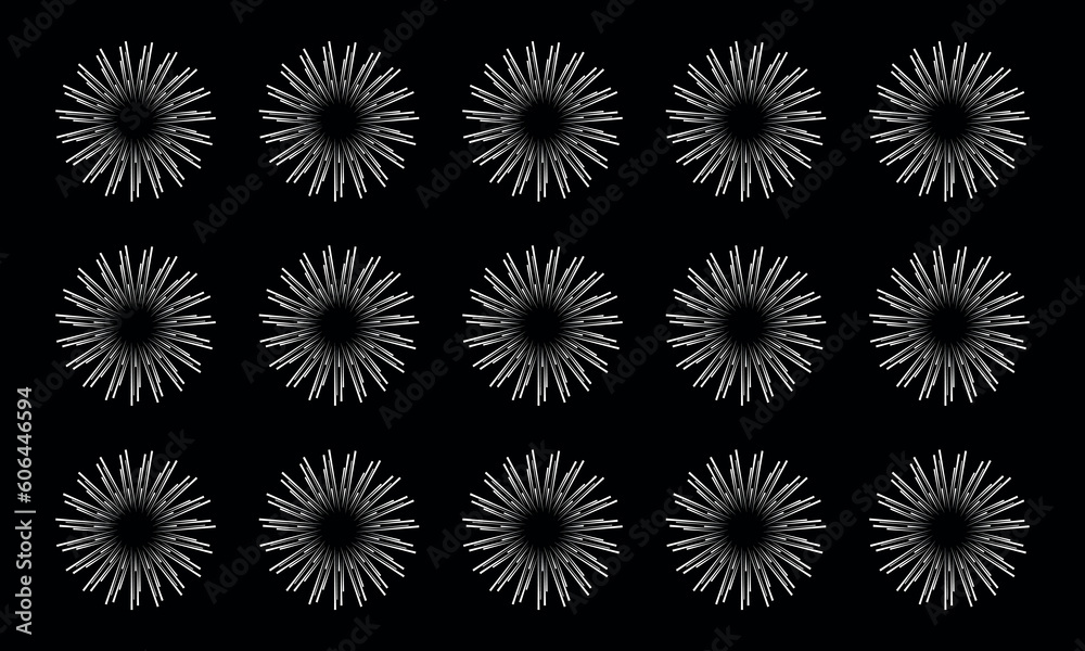 Sun effect vector illustration. White dots on black background. Black and white Sunburst background Eps 10. Sun effect vector illustration. White dots on black background. Black and white Sunburst background Eps 10.