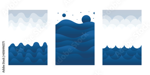 Collection fluid liquid poster and geometric background of dynamic shapes. Wallpaper gradient with liquid shape. Illustration colorful template banner with soft curve and wave.