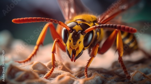 Wasp macro. Generative AI © Roman