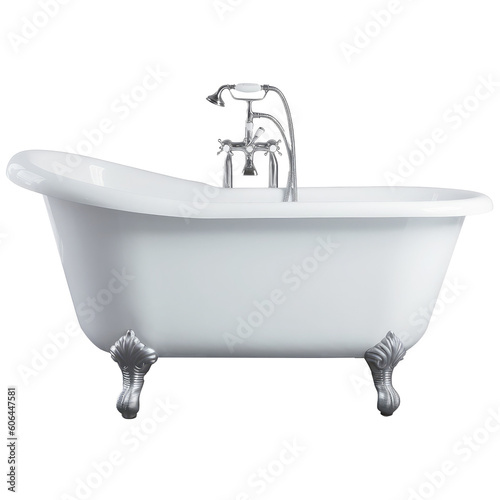 luxury bathtub isolated on white