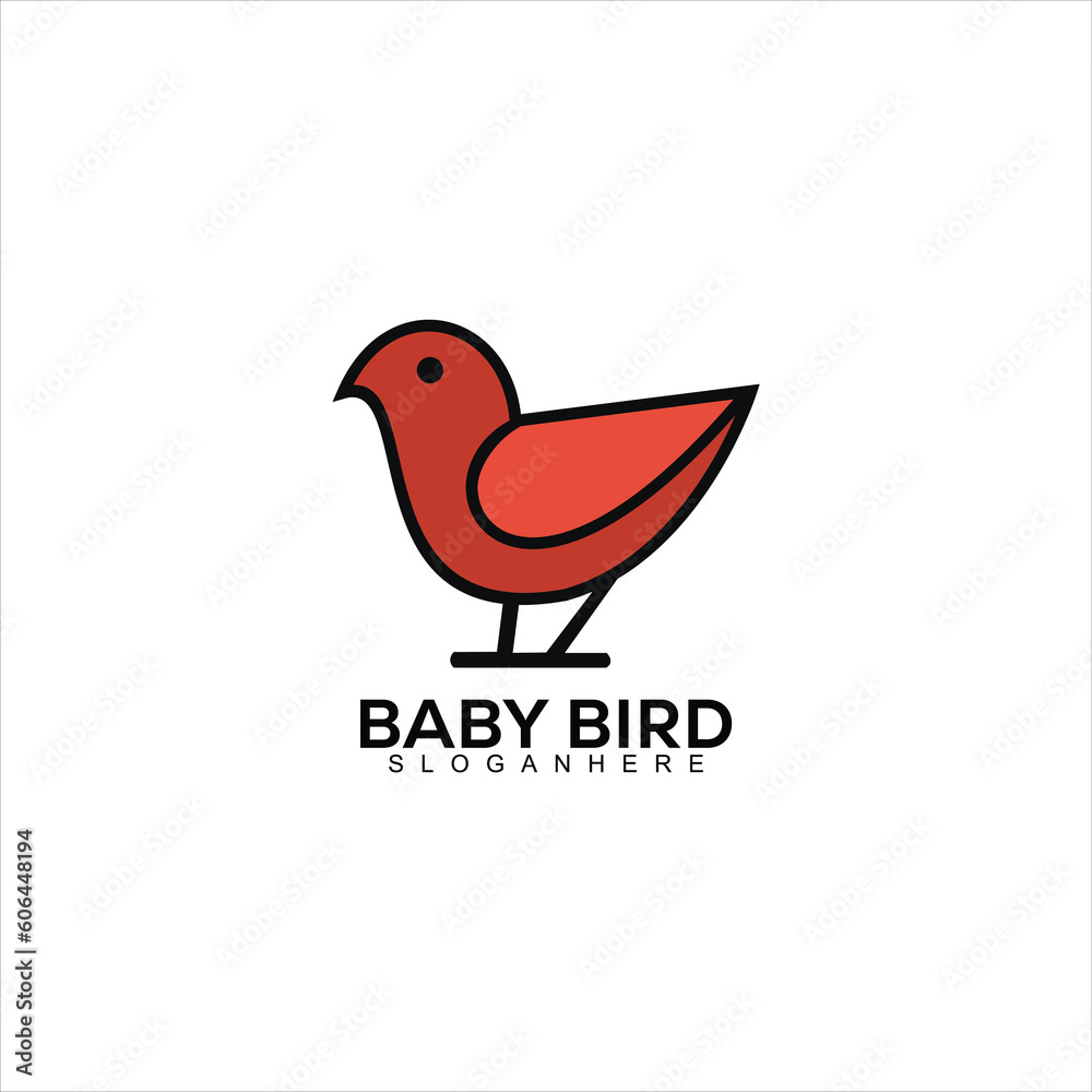 baby bird logo design flat color baby bird logo design flat color