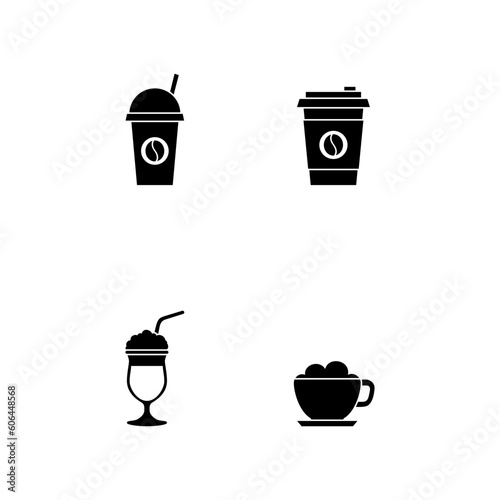 a set of coffee cup vector illustration for icon,symbol or logo. coffee cup icon set