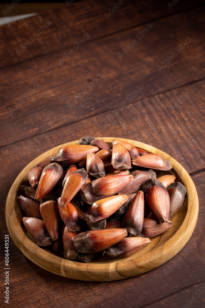 Pinion nuts, Araucaria seed. Typical winter food from southern Brazil. Pinion nuts, Araucaria seed. Typical winter food from southern Brazil.