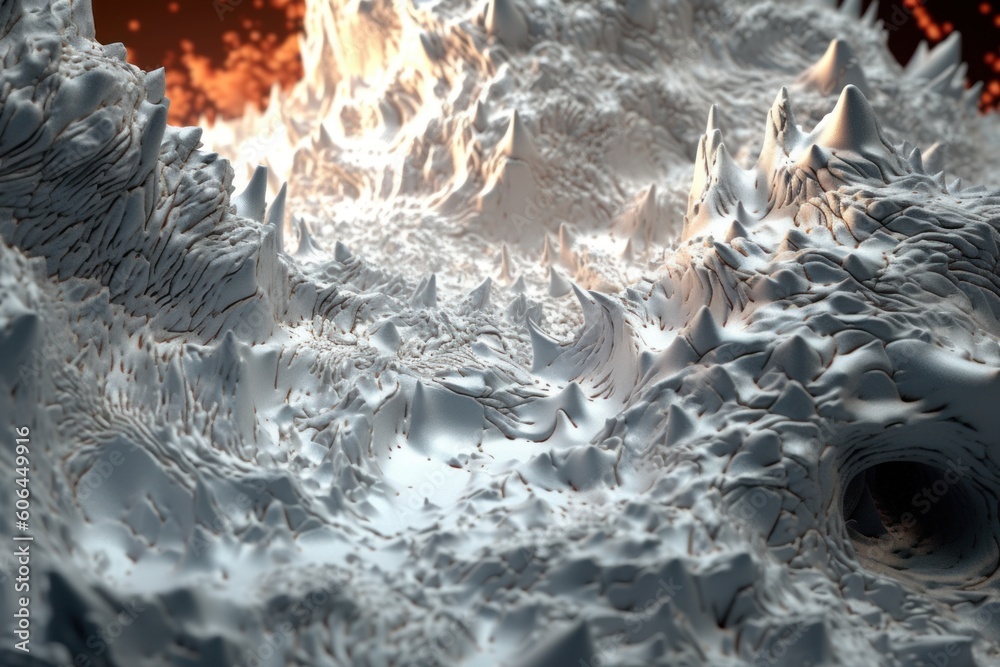 abstract digital background with beautiful hot white fractal lava, ai tools generated image
