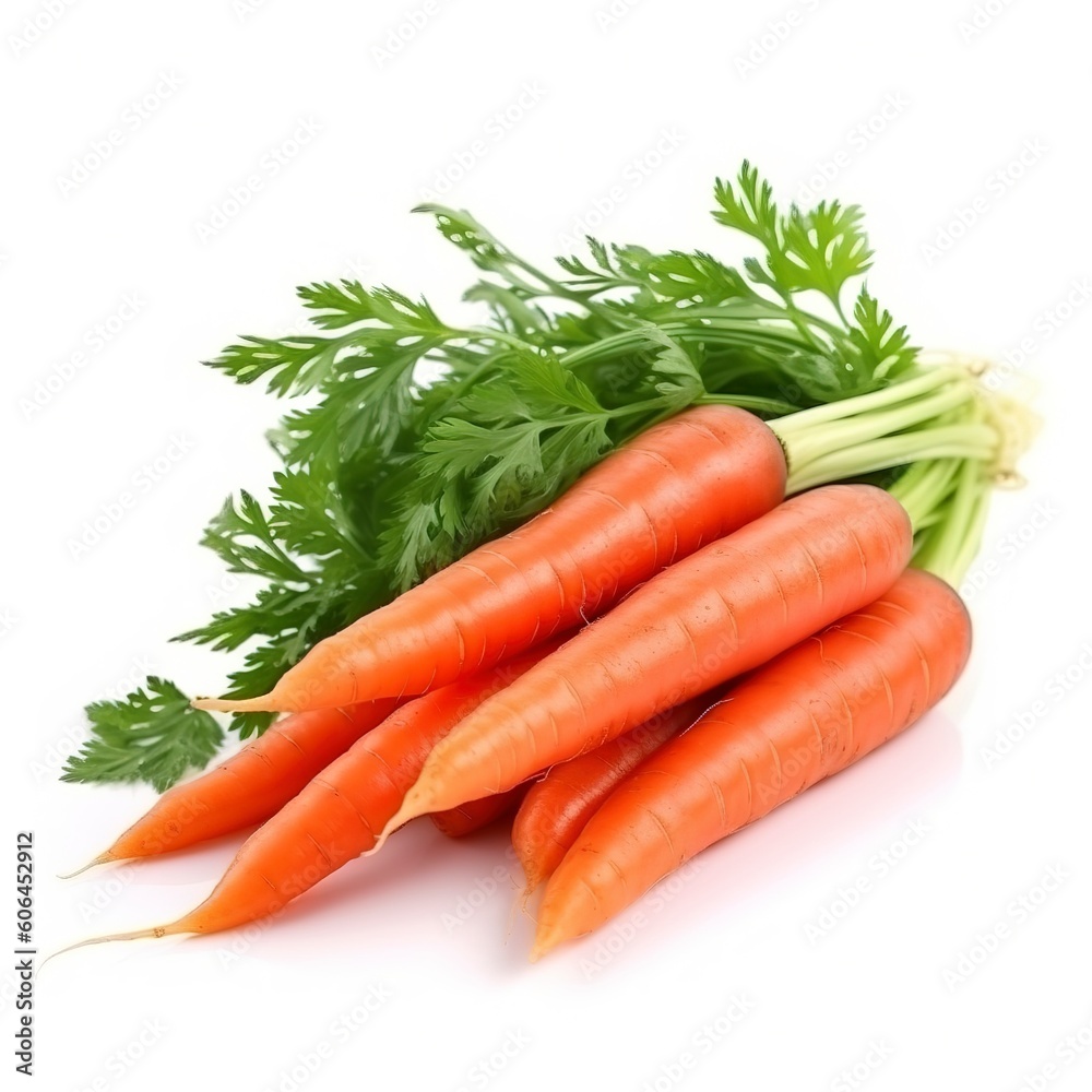 Carrot vegetable with leaves isolated on white background Carrot vegetable with leaves isolated on white background