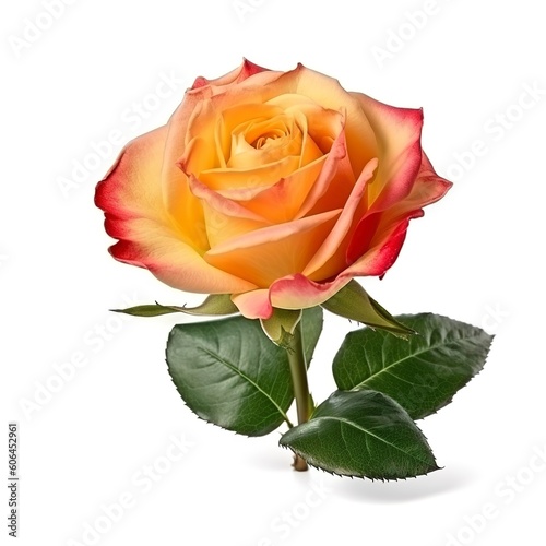 Fresh beautiful rose isolated on white background