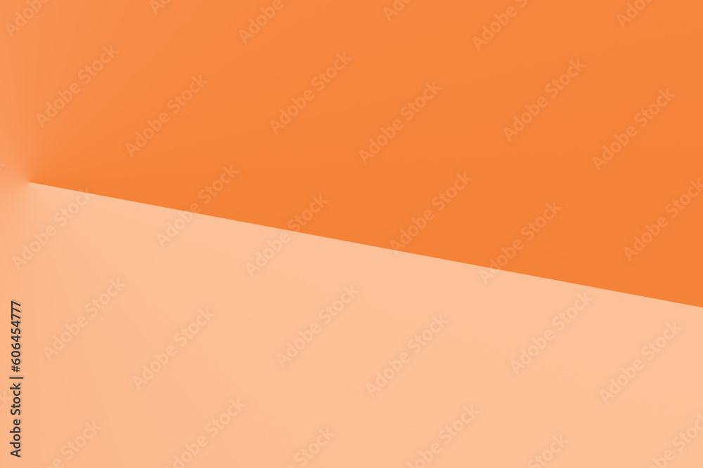 Abstract orange background. 3d render illustration. Minimalistic design, orange.