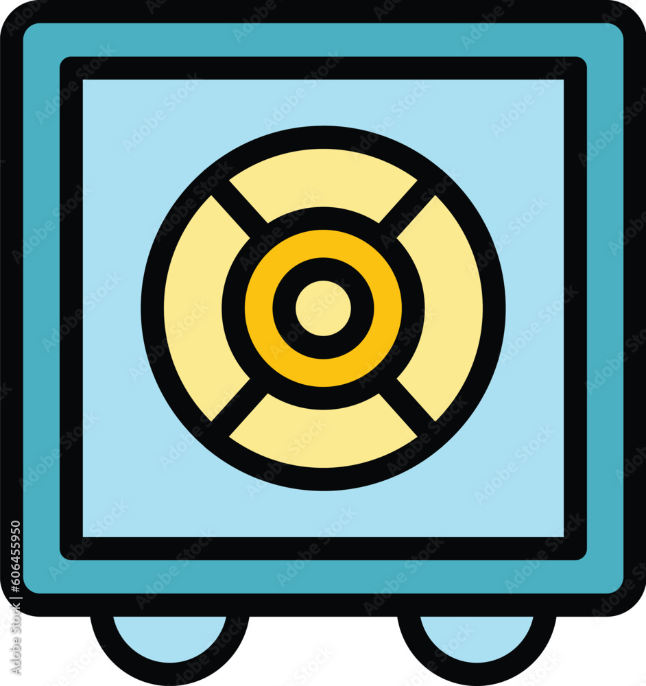 Deposit room storage safe icon. Outline Deposit room storage safe vector icon for web design isolated on white background color flat Deposit room storage safe icon. Outline Deposit room storage safe vector icon for web design isolated on white background color flat