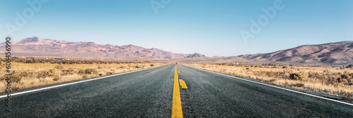 Panoramic view of an empty straight highway in desert © Mariusz Blach