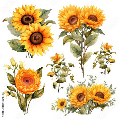 set of sunflowers © Man888