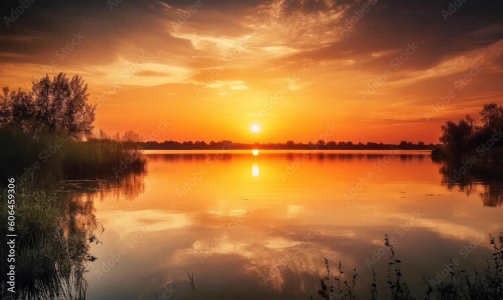 sunset on the river HD 8K wallpaper Stock Photography Photo Image