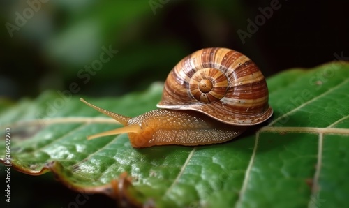 snail on a leaf HD 8K wallpaper Stock Photography Photo Image