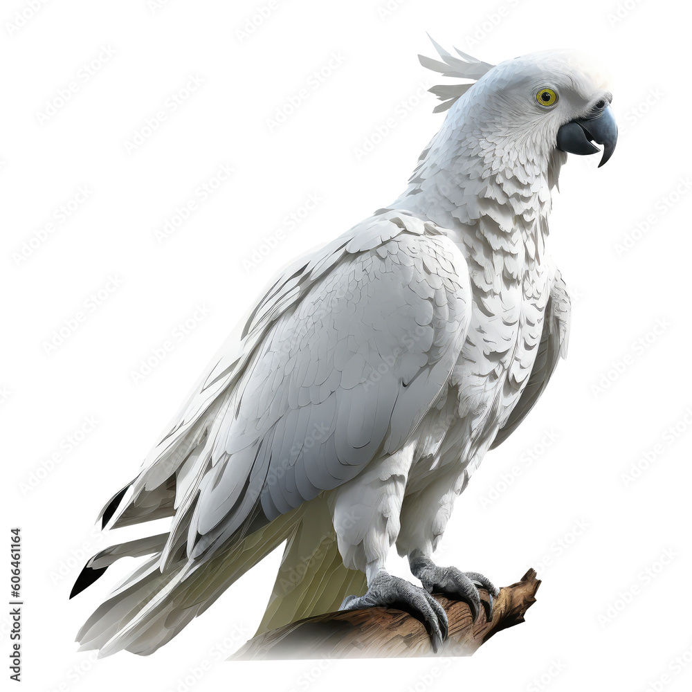 white parrot isolated on white