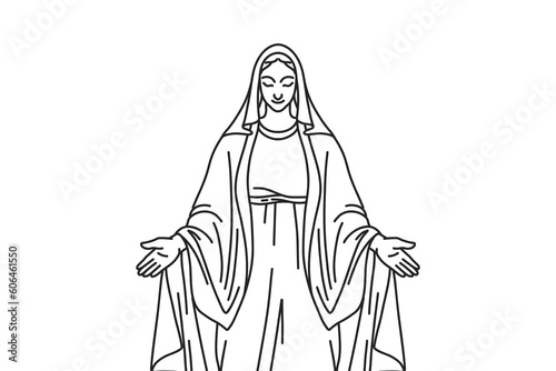 Virgin Mary Illustration Our Lady catholic religious vector
