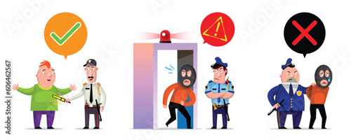 VECTOR EPS10 - security team searching something wrong at entry.