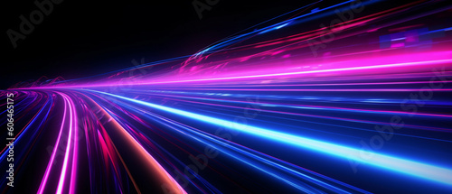 Fotografia abstract background with high-speed pink and neon lights symbolizing connection, fidelity and constancy
