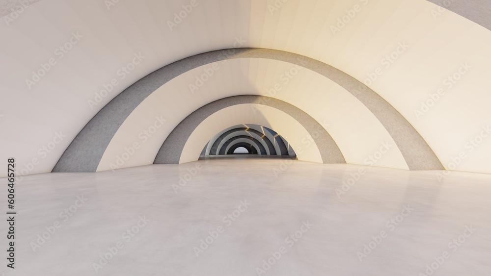 Obraz premium Abstract architecture background arched interior 3d render