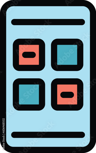 Phone blacklist icon. Outline Phone blacklist vector icon for web design isolated on white background color flat